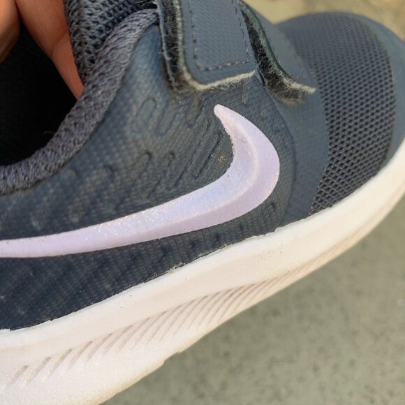 NIKE Star Runner Sneakers Toddler 6 6C Black Blue Running Shoes Unisex Girl Boys - Picture 6 of 9